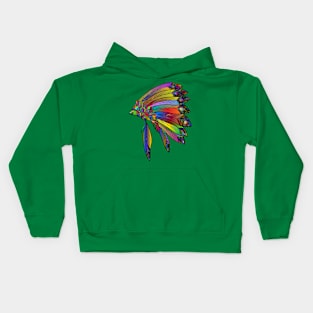 Native American Headdress Culture Feathers Kids Hoodie